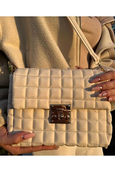 Skygo Beige Women's Shoulder and Crossbody Bag - 2 Compartments, Lined and Ca...