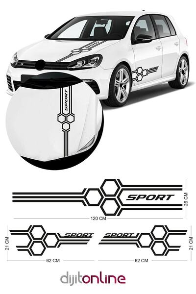 Generic Brand غطاء محرك السيارة بتصميم قرص العسل - ملصق جديد حصري من Marşpiye...