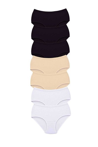 Ethab Ticaret 7 Pieces Tutku Women's High Waist Bato Thick Rubber Panties S15