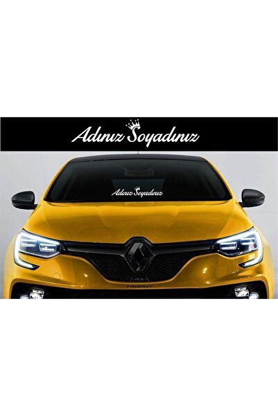 Genel Markalar Oto Sticker Size Özel Isim Stance Taçlı Orta Boy Cam Yazısı Ar...