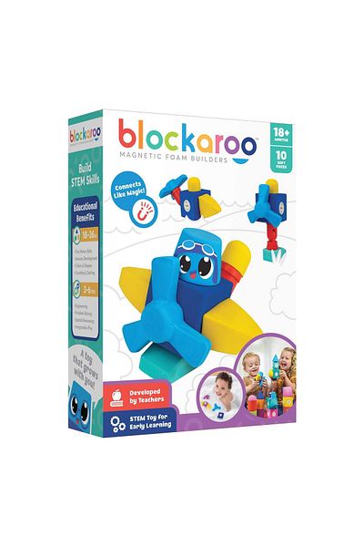 Blockaroo مكعبات فوم مغناطيسية صغيرة - طائرة 10 قطع
