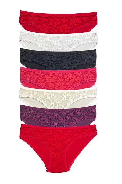 sedustore 7 Pieces Women's Slip Panties with Transparent Laces - S1