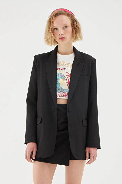 Quzu Kadın Blazer Ceket Siyah 50873