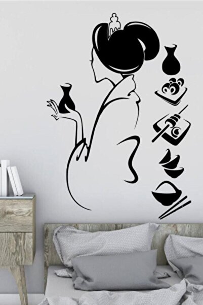 TeOraStore ملصق جديد مخصص للمرأة اليابانية وسوشي - ملصق جديد مخصص للمنزل - مل...