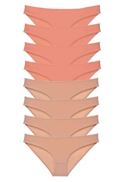 CT STONES 8 Pieces Super Eco Set Lycra Women's Slip Panties Powder Skin