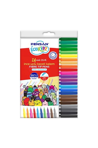 Pensan Eco Kidz 24 Color Felt Tip Pen / 5000