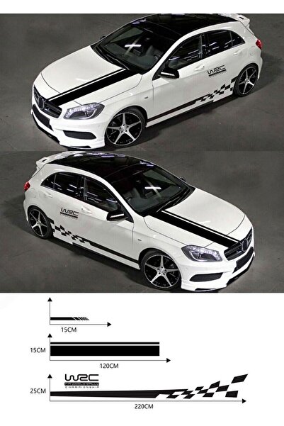 BİLGİMOLA طقم استيكر اتوماتيك جديد بونيه-مارشبيل-مرآة جانبية 5 قطع اسود 2,5*1...