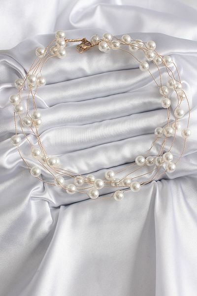Skygo Gold Color Multiple Pearl Model Women's Necklace