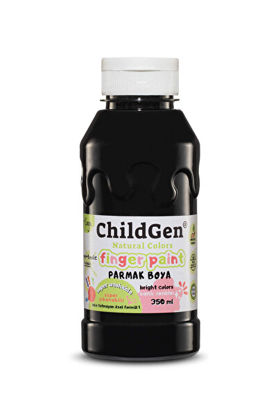 ChildGen Süper Yıkanabilir Parmak Boya 350ml - Siyah