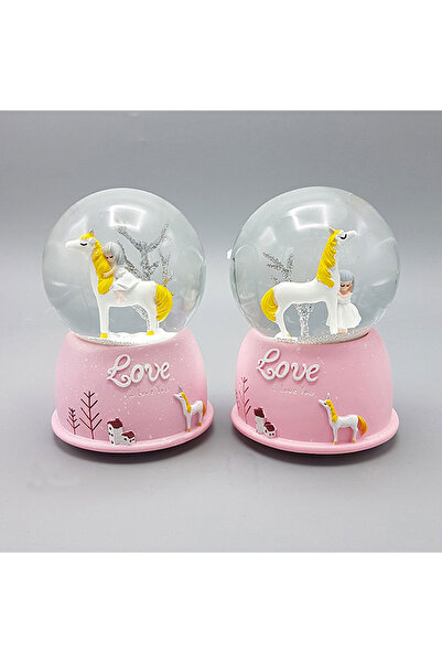 Skygo Mini Işıklı Sevimli Atlı Kız Kar Küresi