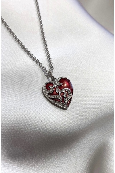 DarkellaStore Gotik Gothic Desenli Kalp Kolye