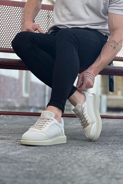 K&A Beige Knitwear Men's Casual Shoes
