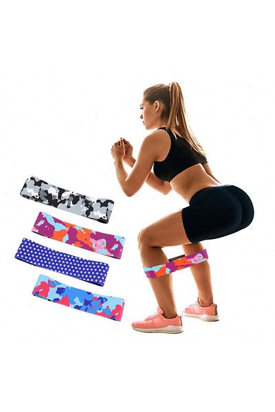 ZEROGYM 44cm Exercise Resistance Band - Camo, Hip Slimming and Firming, 2 Different Camouflage Colors