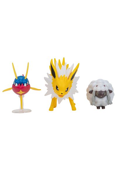 Pokemon - Set Of 3 Action Figures, (WOOLOO & CARVANHA & JOLTEON) S16