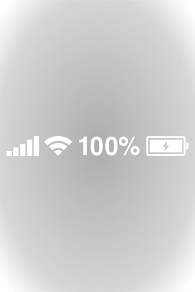 Genel Markalar Batarya Pil Wifi Icon Oto Cam özel yeni sticker Beyaz 25*3 Cm