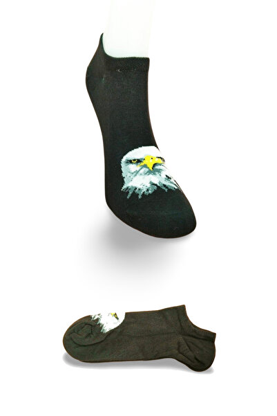 CT STONES Black and White Eagle Patterned Sporty Unisex Short Ankle Socks Summer 1 Pair