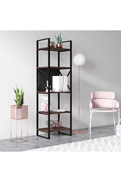 Ruum Store By Doğtaş Meta Dar Kitaplık Metal Gövde Ceviz