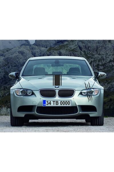 habune مجموعة ملصقات حروف السيارة مكونة من 3 قطع (شريط، جناح الملاك، مخلب الوحش)