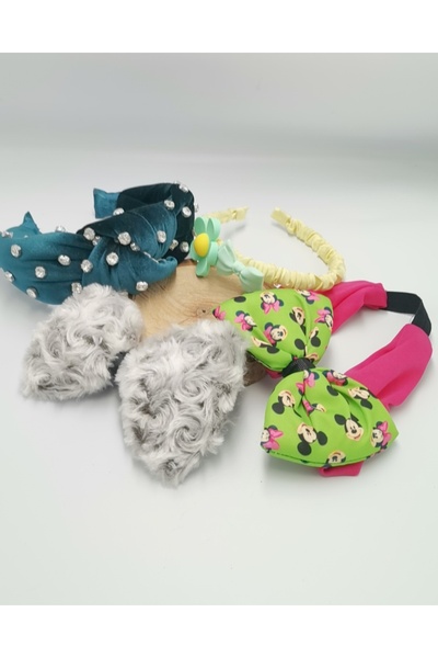 Monalisa Home طقم باندانا بإبزيم على شكل تاج - ملون ومنقوش