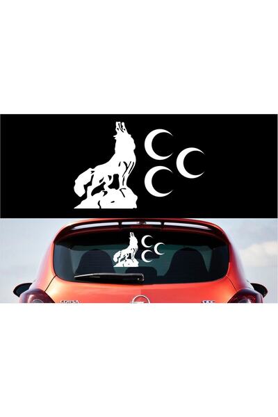 Generic Brand Howling Bozkurt Three Crescent Auto Special New Sticker 33*20 cm