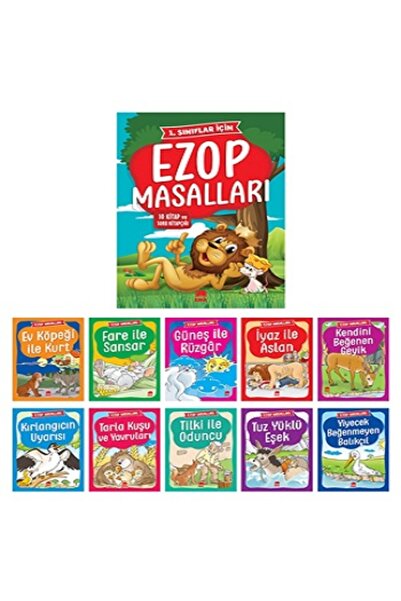 Ema Kitap Ezop Masalları (10 Kitap+Soru Kitapçığı) kitabı güncel Tuba Öztürk ...
