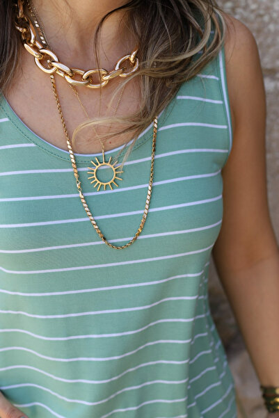 bytugcekaya Χαλαρό εσώρουχο με πράσινο ριγέ λουράκι