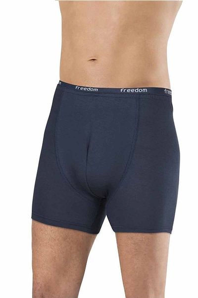 Ethab Ticaret Bamboo Solid Color Men's Boxers Navy Blue - 1275A