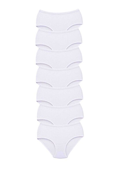 OEM 7 Pieces Tutku Women's High Waist Bato Thick Rubber Panties White