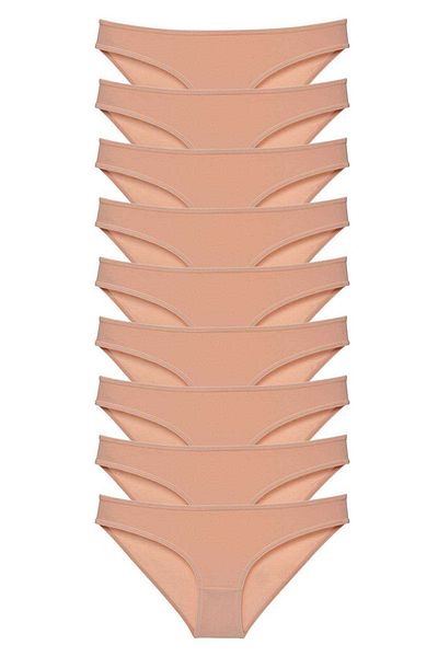 Royaleks 9 Pieces Super Eco Set Lycra Women's Slip Panties Skin