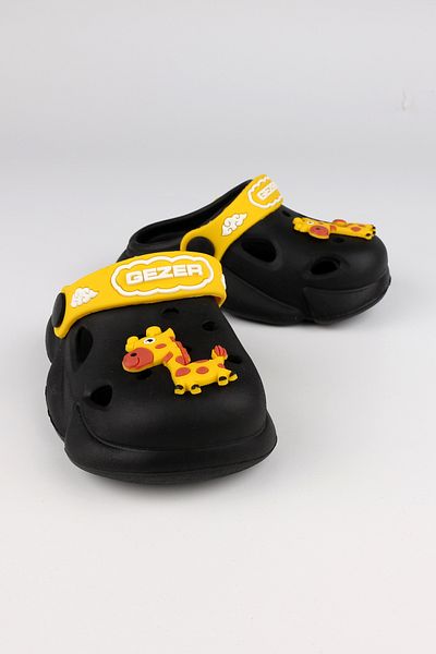 GEZER Boy's Giraffe Black Slippers - Αντιολισθητική σόλα