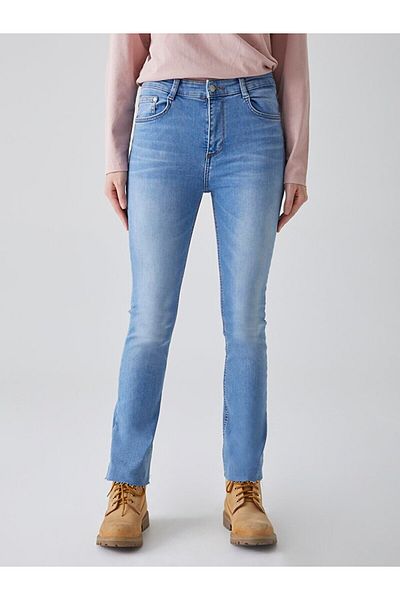 Ltb Pantaloni evazați tăiați Lynda X High Rise