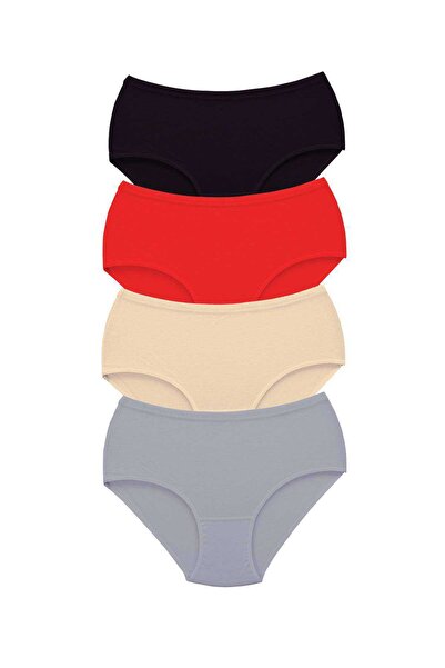 teknoparkx 4 Pieces Tutku Women's High Waist Bato Thick Rubber Panties S11