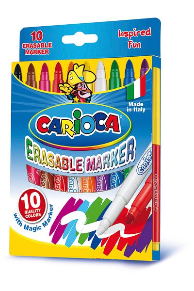 CARIOCA Erasable Magic Felt Pens (9 COLORS 1 CORRECTIVE WHITE PEN)