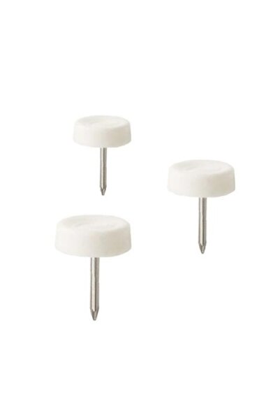 Adilon Scaun de masă cu urechi din poligrit alb - Protector pentru podea, 10 bucăți cu diametrul de 15 mm