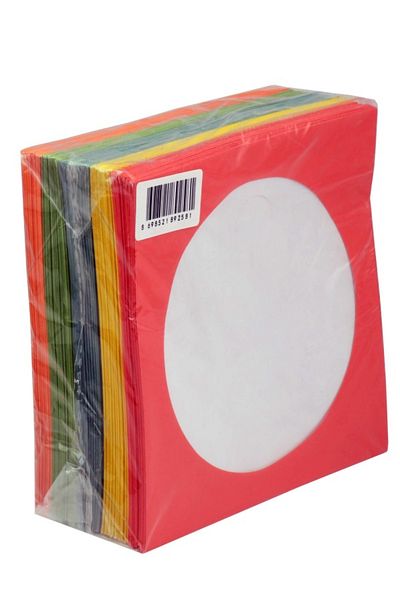 ELBA Cd&Dvd Envelope Colorful 80Gr 100 Pack with Window (Red, Yellow, Green, Blue, Orange)