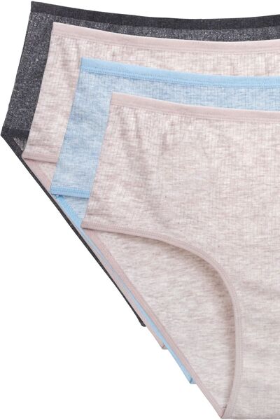 teknoparkx 4-Piece New Series Colorful High Waist Ribbed Bato Panties Powder ...