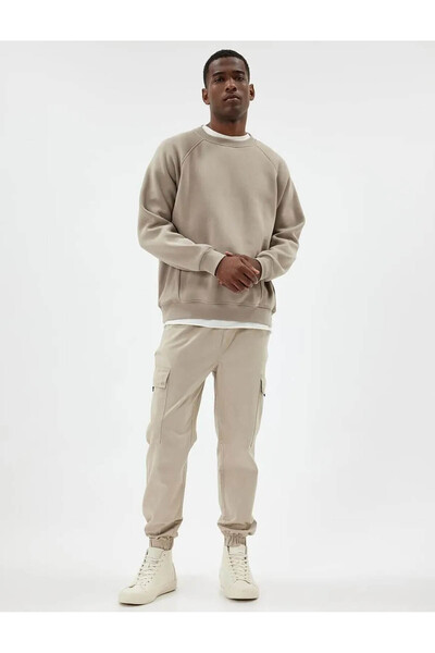 Koton Joggerhose mit Cargotaschen und Schnürung an der Taille aus Baumwolle