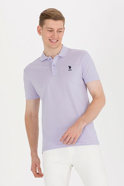 U.S. Polo Assn. تي شيرت رجالي بياقة بولو أرجواني أساسي 50264891 -VR034