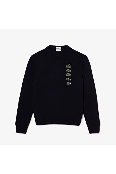 Lacoste Unisex Classic Fit Bisiklet Yaka Lacivert Triko