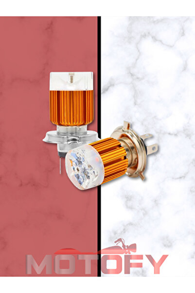 MOTOFY Yeni Nesil Motosiklet Far Ampülü Mavi Kırmızı Ambiyans Modlu Çakarlı H...