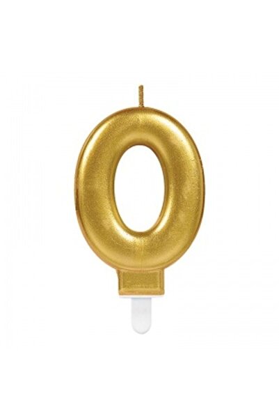 Skygo 0 Number Candle Gold Color