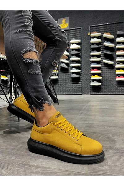 K&A High Sole Casual Shoes Yellow (Black Sole)