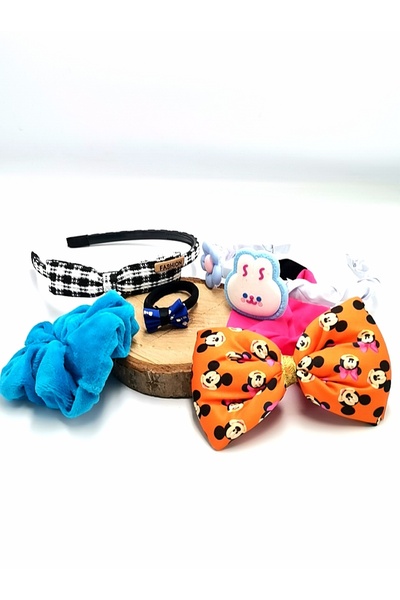 Monalisa Home طقم باندانا بإبزيم على شكل تاج - ملون ومنقوش