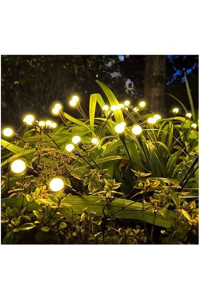 Ethab Ticaret 8 LED Solar Powered Garden Fence Lighting Lamp (yellow)