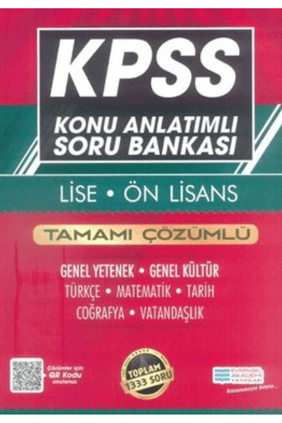 Evrensel İletişim Yayınları 2024 KPSS Lise - Ön Lisans Konu Anlatımlı Soru Ba...