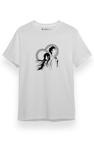 Tshirthane Steins Gate Okabe και Kurisu Λευκό κοντομάνικο ανδρικό μπλουζάκι
