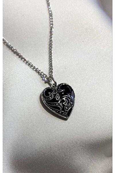 DarkellaStore Gotik Gothic Desenli Kalp Kolye
