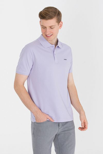 U.S. Polo Assn. Ανδρικό μπλουζάκι με λαιμόκοψη λιλά Basic Polo 50264892-VR034