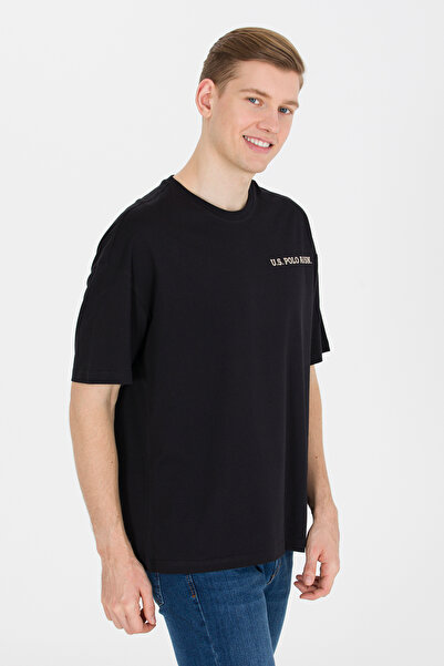 U.S. Polo Assn. Men's Black Oversize Crew Neck T-Shirt 50264919-Vr046