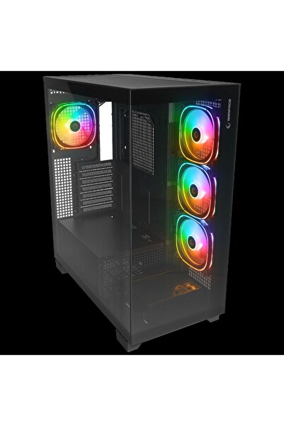 Rampage HYDRA V1 BLACK Type-C+USB3.0+USB2.0 4*ARGB Fan+Hub E-ATX Exclusive Gaming Kasa